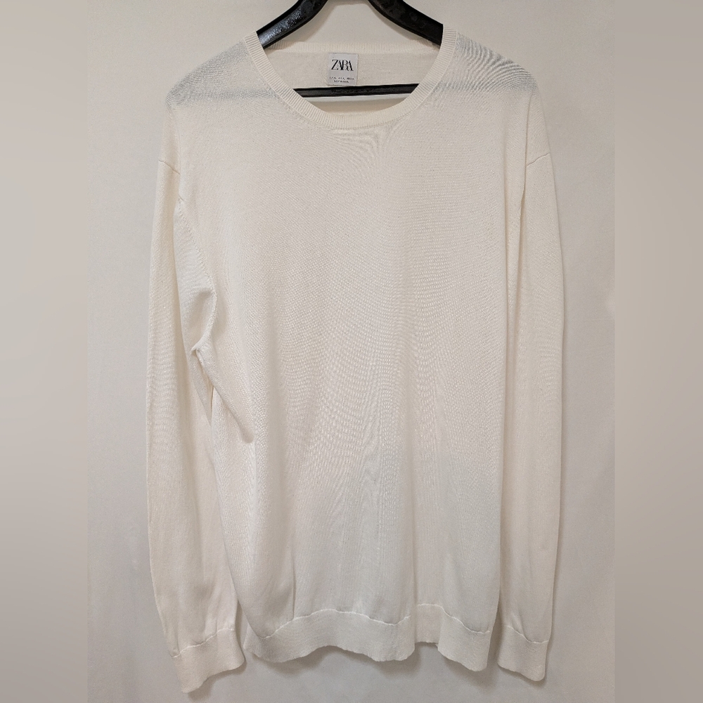 Zara Off-White Crewneck Top
